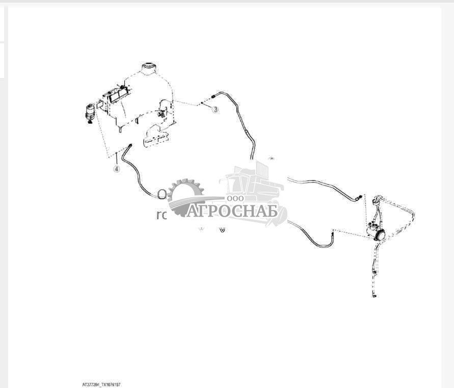 Трубопроводы кондиционера воздуха 640H, 648H, 848H (гидротрансформатор), 748H (прямой привод) 